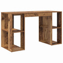 vidaXL Asztal polcokkal tárolóval Öreg fa 130 x 50.5 x 75 cm Faanyag