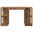 vidaXL Asztal polcokkal tárolóval Öreg fa 130 x 50.5 x 75 cm Faanyag