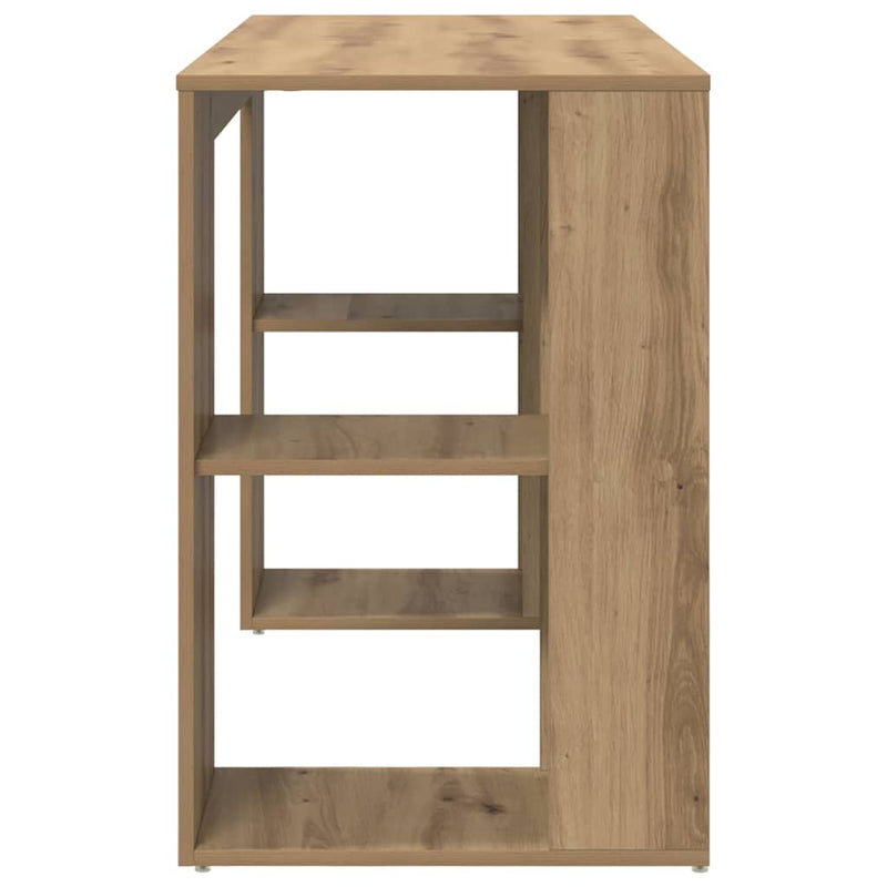 vidaXL Íróasztal tárolóval kézműves tölgy 130 x 50.5 x 75 cm Faanyag