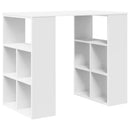 vidaXL Asztal polcokkal tárolóval Fehér 90 x 50 x 75 cm Faanyag