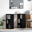 vidaXL Asztal polcokkal tárolóval Fekete tölgy 90 x 50 x 75 cm Faanyag