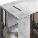 vidaXL Asztal polcokkal tárolóval Beton Szürke 90 x 50 x 75 cm Faanyag
