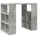 vidaXL Asztal polcokkal tárolóval Beton Szürke 90 x 50 x 75 cm Faanyag