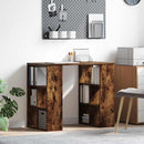 vidaXL Asztal polcokkal Füstölt tölgy 90 x 50 x 75 cm Faanyag