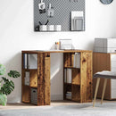 vidaXL Asztal polcokkal tárolóval Öreg fa 90 x 50 x 75 cm Faanyag