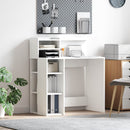 vidaXL Asztal polcokkal tárolóval Fehér 90 x 48 x 101,5 cm Faanyag