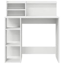 vidaXL Asztal polcokkal tárolóval Fehér 90 x 48 x 101,5 cm Faanyag