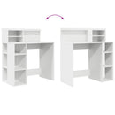 vidaXL Asztal polcokkal tárolóval Fehér 90 x 48 x 101,5 cm Faanyag