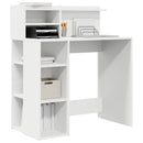 vidaXL Asztal polcokkal tárolóval Fehér 90 x 48 x 101,5 cm Faanyag