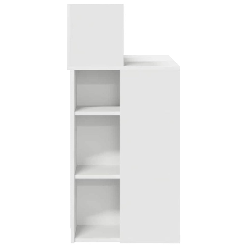 vidaXL Íróasztal tárolóval polcokkal Fehér 90 x 48 x 101.5 cm Faanyag