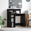 vidaXL Asztal polcokkal Fekete tölgy 90 x 48 x 101,5 cm Faanyag