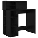 vidaXL Asztal polcokkal Fekete tölgy 90 x 48 x 101,5 cm Faanyag