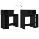 vidaXL Asztal polcokkal Fekete tölgy 90 x 48 x 101,5 cm Faanyag