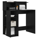 vidaXL Asztal polcokkal Fekete tölgy 90 x 48 x 101,5 cm Faanyag