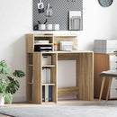 vidaXL Asztal polcokkal Sonoma tölgy 90 x 48 x 101,5 cm Faanyag