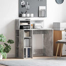 vidaXL Asztal polcokkal Beton Szürke 90 x 48 x 101,5 cm Faanyag