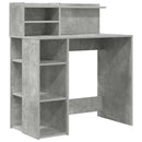 vidaXL Asztal polcokkal Beton Szürke 90 x 48 x 101,5 cm Faanyag