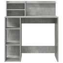 vidaXL Asztal polcokkal Beton Szürke 90 x 48 x 101,5 cm Faanyag