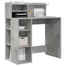 vidaXL Asztal polcokkal Beton Szürke 90 x 48 x 101,5 cm Faanyag