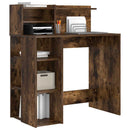 vidaXL Asztal polcokkal Füstölt tölgy 90 x 48 x 101,5 cm Faanyag