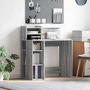 vidaXL Asztal polcokkal Szürke Sonoma 90 x 48 x 101,5 cm Faanyag