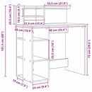vidaXL Asztal polcokkal Szürke Sonoma 90 x 48 x 101,5 cm Faanyag