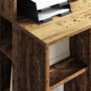 vidaXL Asztal polcokkal tárolóval Öreg fa 90 x 48 x 101,5 cm Faanyag