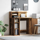 vidaXL Asztal polcokkal tárolóval Öreg fa 90 x 48 x 101,5 cm Faanyag