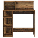vidaXL Asztal polcokkal tárolóval Öreg fa 90 x 48 x 101,5 cm Faanyag