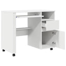 vidaXL Kerekes íróasztal fiókkal Fehér 91 x 50 x 77 cm Faanyag