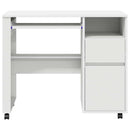 vidaXL Kerekes íróasztal fiókkal Fehér 91 x 50 x 77 cm Faanyag