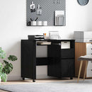 vidaXL Kerekes íróasztal fiókkal Fekete tölgy 91 x 50 x 77 cm Faanyag