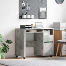 vidaXL Kerekes íróasztal fiókkal Beton Szürke 91 x 50 x 77 cm Faanyag