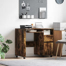 vidaXL Kerekes íróasztal fiókkal Füstölt tölgy 91 x 50 x 77 cm Faanyag