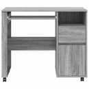 vidaXL Kerekes íróasztal fiókkal Szürke Sonoma 91 x 50 x 77 cm Faanyag
