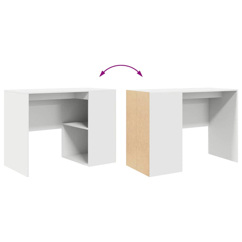 vidaXL Íróasztal polcokkal tárolóval Fehér 102 x 50 x 75 cm Faanyag