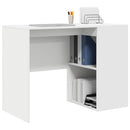 vidaXL Asztal polcokkal tárolóval Fehér 102 x 50 x 75 cm Faanyag