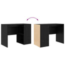 vidaXL Asztal polcokkal Fekete tölgy 102 x 50 x 75 cm Faanyag