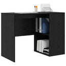 vidaXL Asztal polcokkal Fekete tölgy 102 x 50 x 75 cm Faanyag