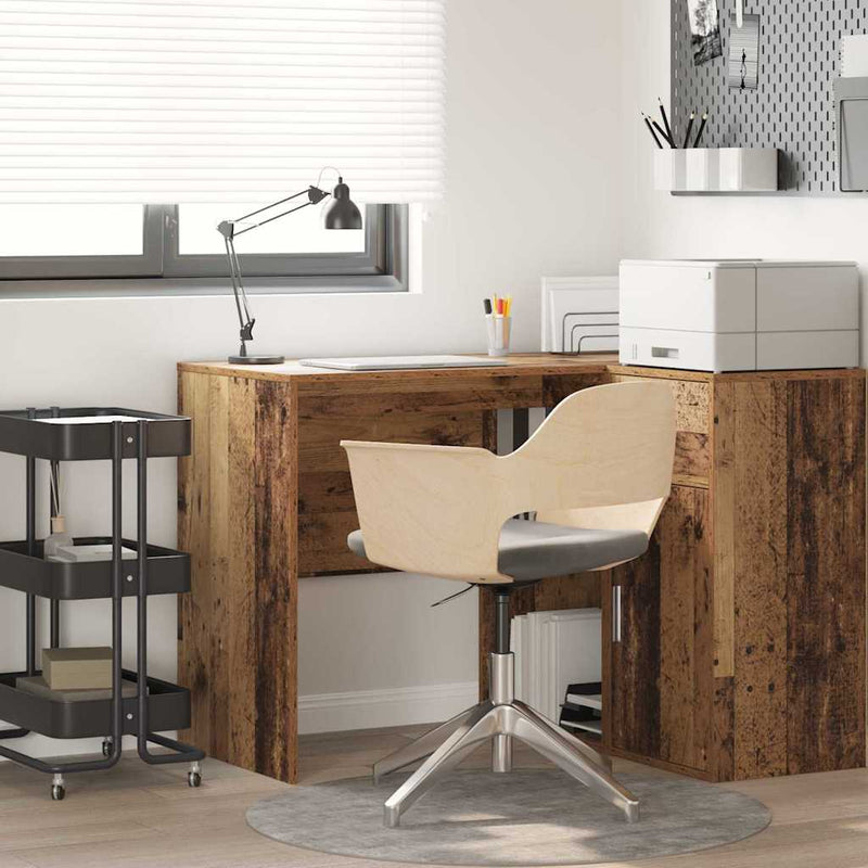 vidaXL Íróasztal polcokkal tárolóval Régi fa 102 x 50 x 75 cm Faanyag