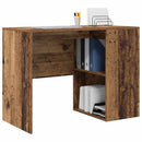 vidaXL Asztal polcokkal tárolóval Öreg fa 102 x 50 x 75 cm Faanyag