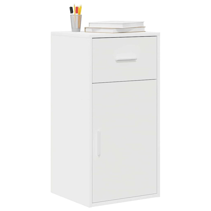 vidaXL Oldalszekrény fiókkal Fehér 38 x 34,5 x 75 cm Faanyag