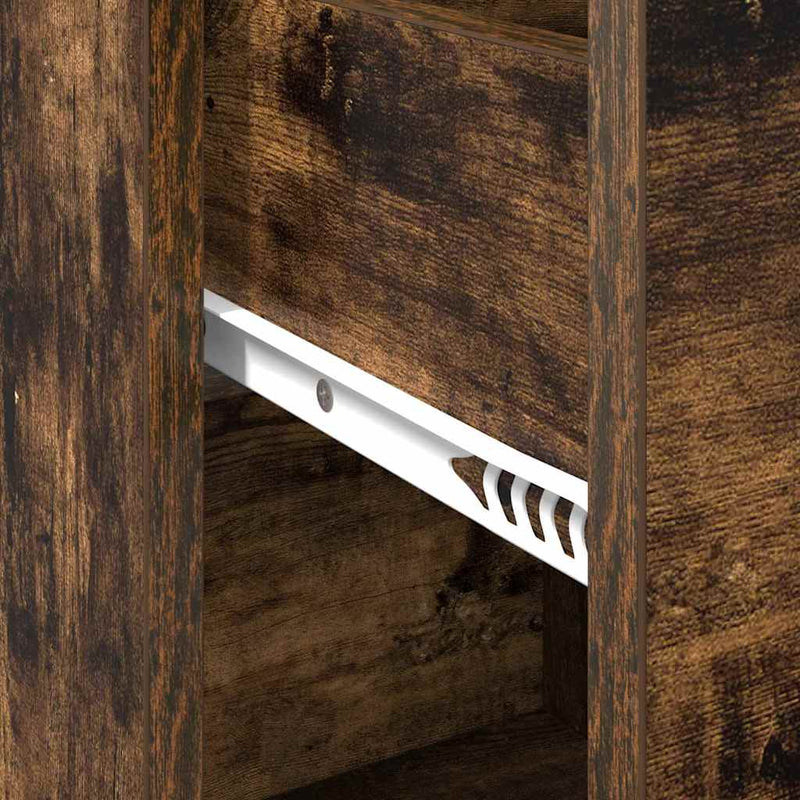 vidaXL Oldalszekrény fiókkal Füstölt tölgy 38 x 34,5 x 75 cm Faanyag