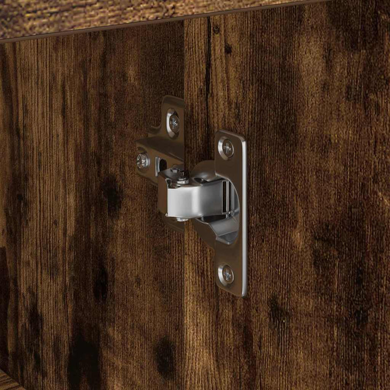 vidaXL Oldalszekrény fiókkal Füstölt tölgy 38 x 34,5 x 75 cm Faanyag