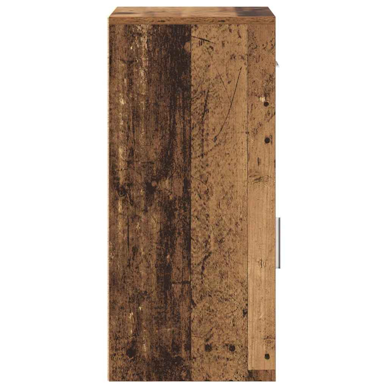 vidaXL Oldalszekrény fiókkal Régi fa 38 x 34,5 x 75 cm Faanyag