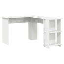 vidaXL Sarokíróasztal polcokkal Fehér 140 x 113,5 x 75 cm Faanyag