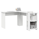 vidaXL Sarokíróasztal polcokkal Fehér 140 x 113,5 x 75 cm Faanyag