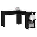 vidaXL Sarokíróasztal Fekete tölgy 140 x 113,5 x 75 cm Faanyag