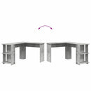 vidaXL Sarokíróasztal Beton Szürke 140 x 113,5 x 75 cm Faanyag