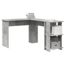 vidaXL Sarokíróasztal Beton Szürke 140 x 113,5 x 75 cm Faanyag